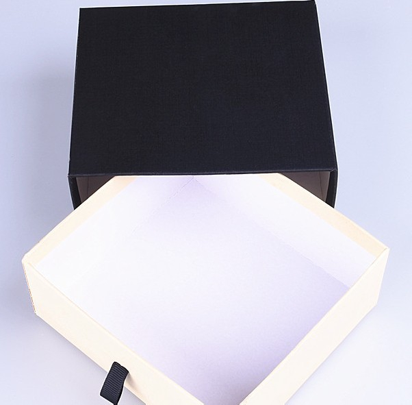 Drawer gift box black and white handmade custom printed paper drawer gift packaging box