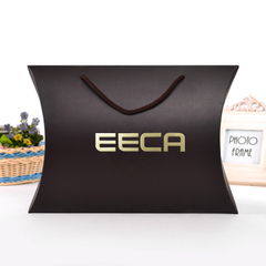 Custom Handmade Pillow Packaging Box/paper Pillow Box/black Paper Pillow Gift Box with Ribbon for Hair Made in EECA China