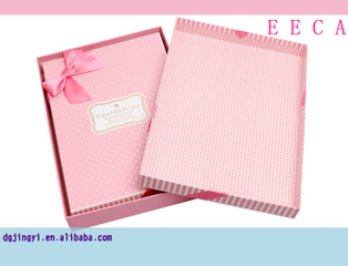 Pink color rectangular cardboard gift box and packaging box for sale made in China