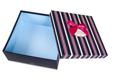 Square box stripes colorful paper garment paper box cardboard box for packaging cup/toy in Guangdong EECA