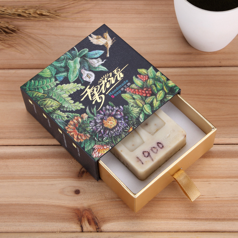 Custom Logo Printing Luxury Handmade Drawer Style Soap Packaging Gift Boxes for Scented Soap Essential Oil Eye Cream