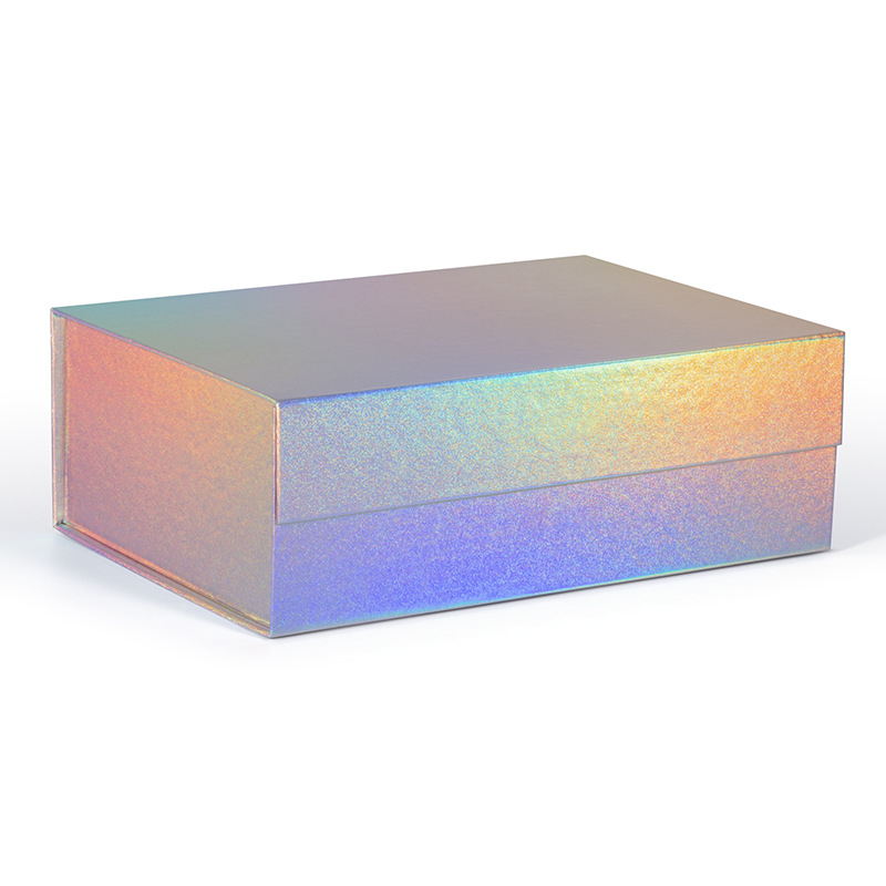 New High-end Flap Lid Packaging Magnetic Folding Box Holographic Laser Boxes Cosmetic Box
