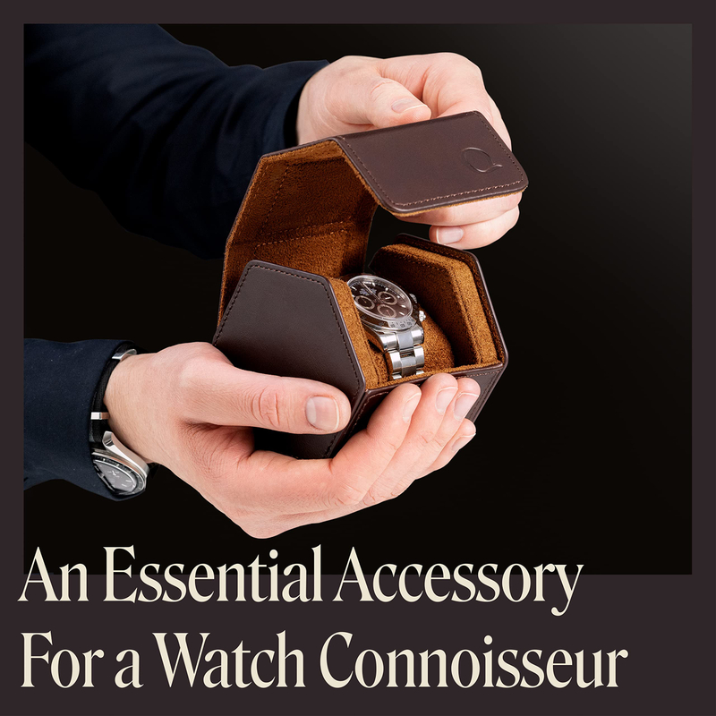 Hexagon Watch Cases Storage 1 Slot Travel Watch Case Wholesale Custom Logo Watch Box