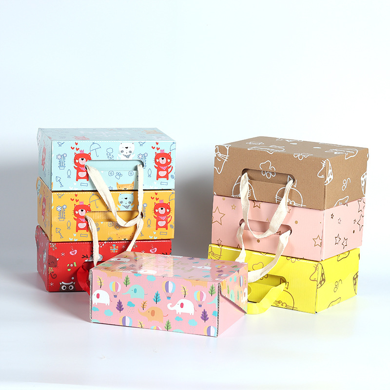 Custom Colorful Paper Children's Shoe Box Cute Cartoon Baby Snacks Clothing Toy Gift Set Packaging Box