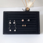 Small Velvet Multi Grid Ring Earrings Necklace Empty Plate Jewelry Storage Display Tray Wholesale
