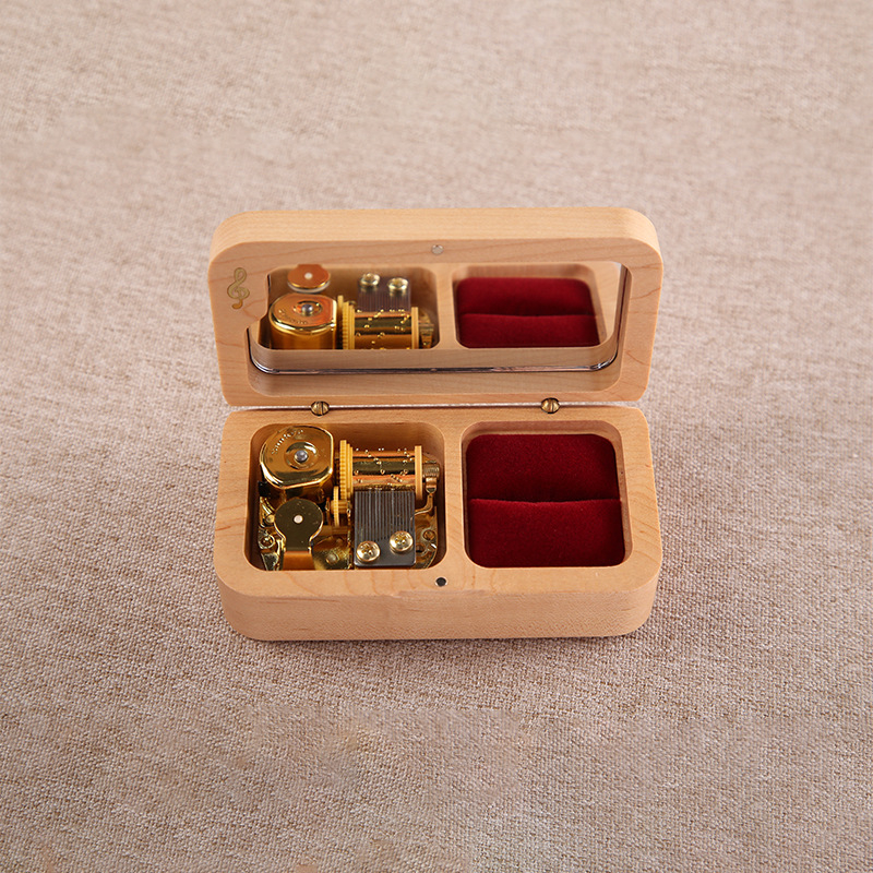 Wholesale Custom Wooden Musician Ring Jewelry Box Creative Gift Set Decoration Birthday Gift Wood Music Box