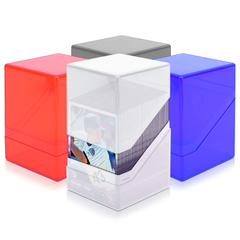 Custom Logo Design Color Clear Acrylic Card Storage Box Card Deck Cases Boxes Fit For Yugioh Sport MTG Trading Cards