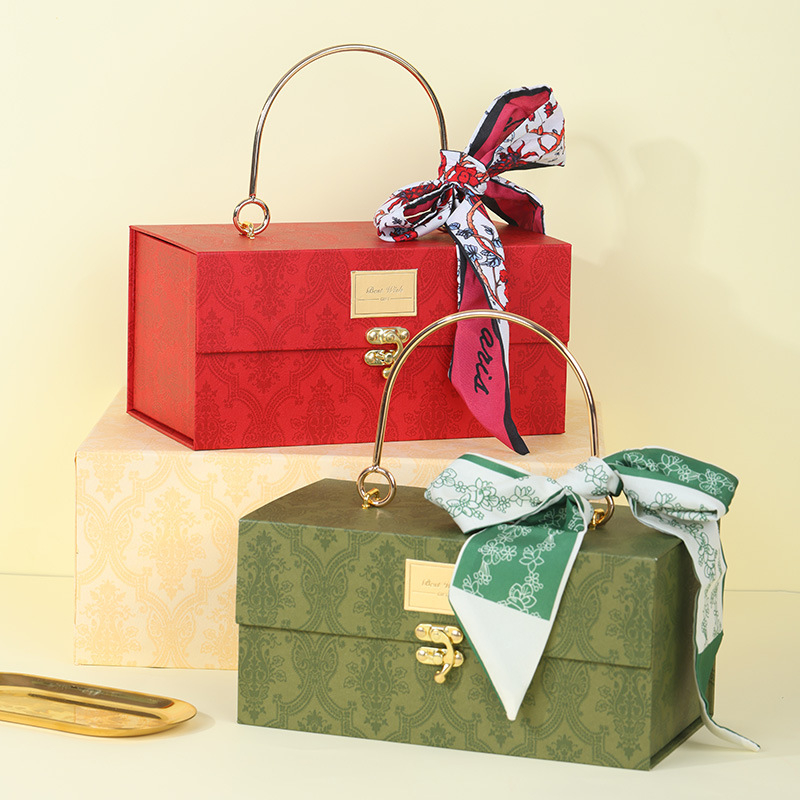 Eco-friendly Elegant Perfume Cosmetic Present Box Wedding Favors Gift Packaging with Metallic Lock Closure