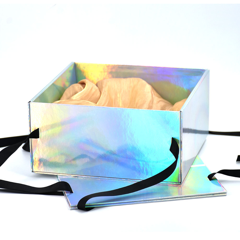 New Style Paper Foldable Drawer Style Folding Clothing Wig Cosmetic Gift Packaging Box with Satin Insert