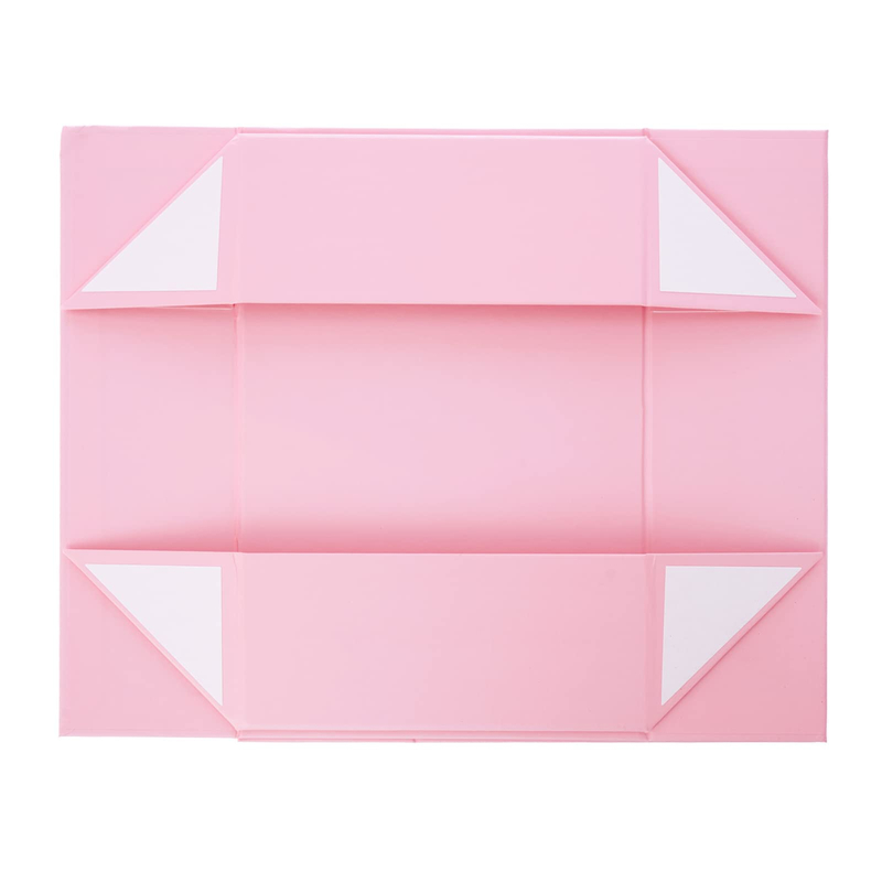 High-end Customized Pink Color Rigid Magnetic Book Shape Cardboard Gift Foldable Box For Gift Cosmetic Packaging With Logo