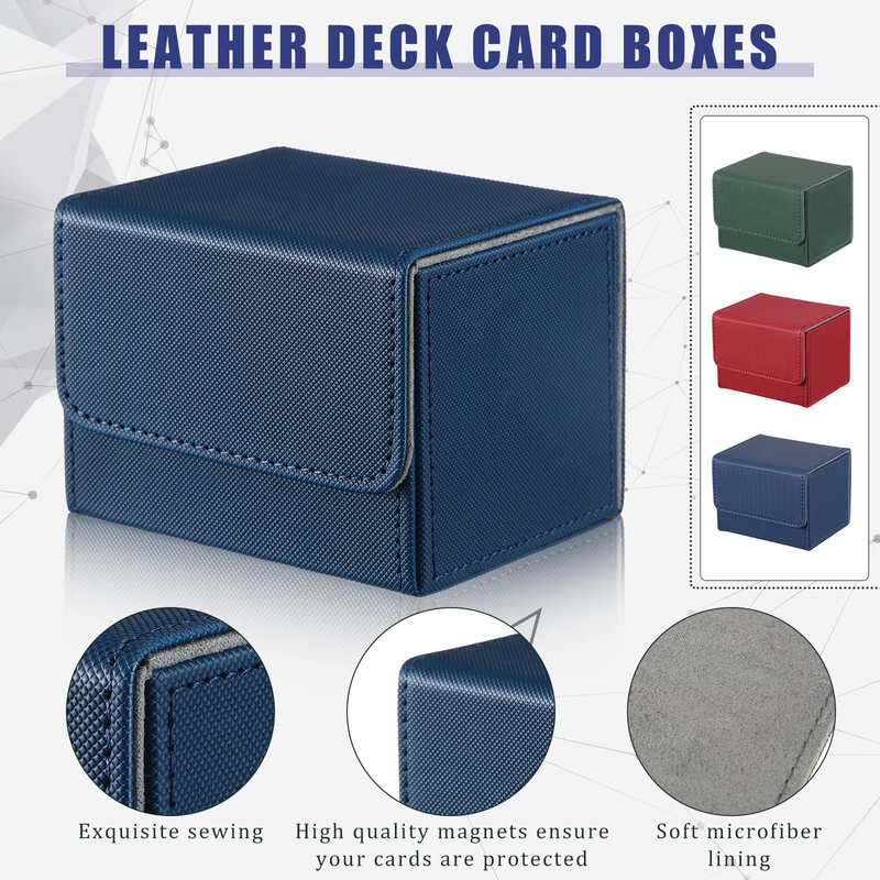 Custom LOGO Printing Waterproof Magnetic Horizontal Leather Trading Game Card Deck Cards Storage Box For Collectible Cards