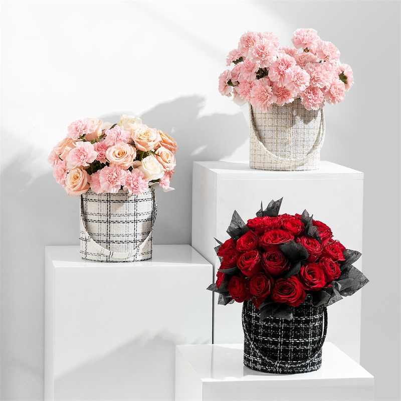 New Design Diy Fabric Round Wedding Roses Flower Gift Valentine Eternal Rose Box Mushroom Shaped Preserved Roses Box