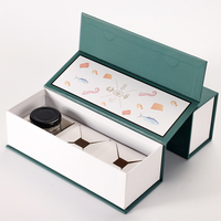 Luxury Paper Cardboard Honey Jar Bottle Packaging Black Elegant Magnetic Honey Box Honey Sachet Glass Jar Packing Gift Box
