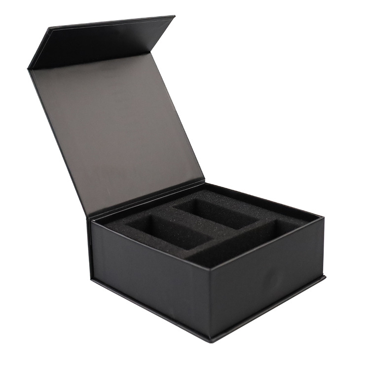Wholesale Custom Black Cardboard Magnetic Gift Boxes Packaging with Foam Insert For Bottle