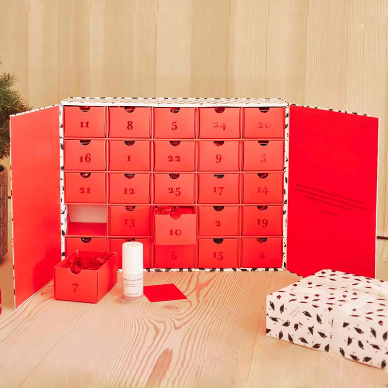 New Elegant Custom Logo Christmas Advent Calendar Packaging Box Cosmetic Empty Advent Calendar Cardboard Box