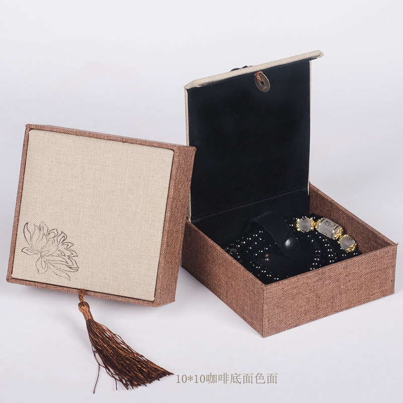 Luxury Chinese Style Velvet Jewelry Box with Tassel Custom Logo Chinoiserie Jewellery Boxes Packaging Boxes for Jewelry Packing