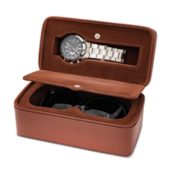 Business Trips PU Leather Zipper Storage Case Watch Organizer Box Portable Watch Case Travel Watch Zipper Case Display Box