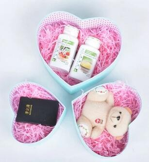 Cute Empty Printed Heart Shape Box Cosmetic Packing Gift Cardboard Box