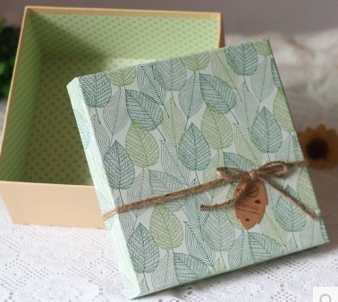 New Style Fresh Square Gift Box Butterfly Rope Handmade Customized Printed Paper Cardboard Box