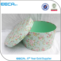 Latest style plain round cardboard hat box round flower box wholesale in China