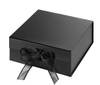 Matte Black Paper Foldable Gift Box with Ribbon