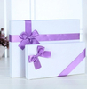 Hot sale rectangular gift box white handmade gift box clothing packaging box with ribbon made in china