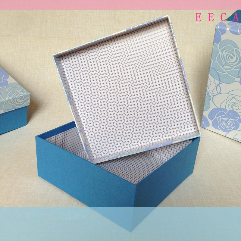 Recycled Paper Gift Packaging Box/Cosmetic Package Box/Square box for flowers packaging made in China