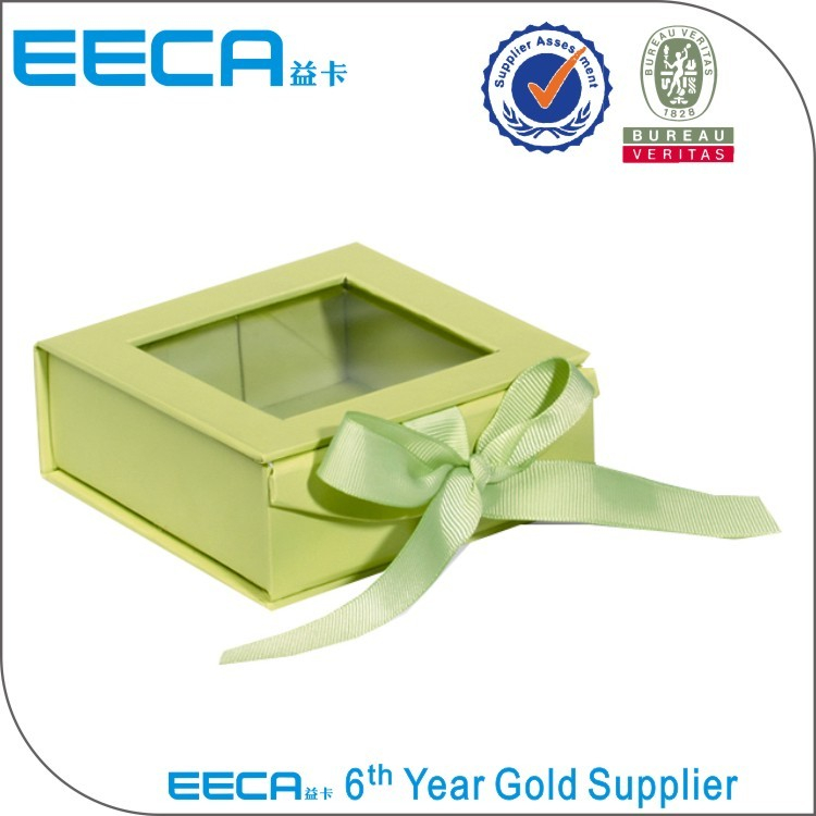 Foldable Boxes custom matte laminated magnetic cardboard paper box with clear window transparent window gift box in EECA Packaging China