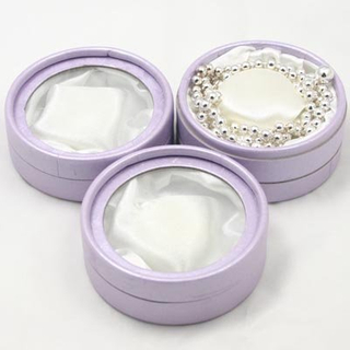 Custom circle jewelry box packaging for pearl necklace round jewel with ornaments in EECA