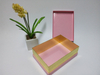Rectangular gift box Glossy gold paper printed pink cardboard gift packaging box/square box in china
