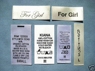 Oeko-Tex Standard 100 custom wash care labels for clothes in EECA China