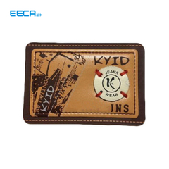 Custom creative luxury leather tag for jeans or leather coat in EECA Packaging