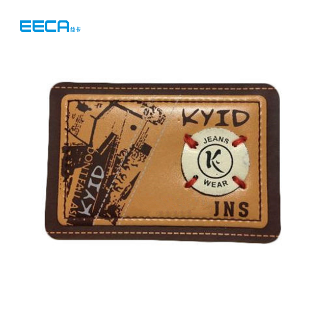 Custom creative luxury leather tag for jeans or leather coat in EECA Packaging