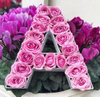 Custom unique letter A-Z shape packaging flower boxes luxury with custom logo,letters rose box