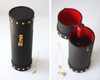 Luxury Handmade Custom Creative Upscale Cylinder Wine Box/Black Wine Packaging Box With Metal Lock/wine crate wholesale made in EECA