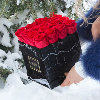 Luxury custom printing design cardboard marble square box flower boxes in EECA
