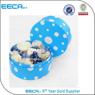Luxury fancy square handmade gift packaging round flower hat box in EECA China