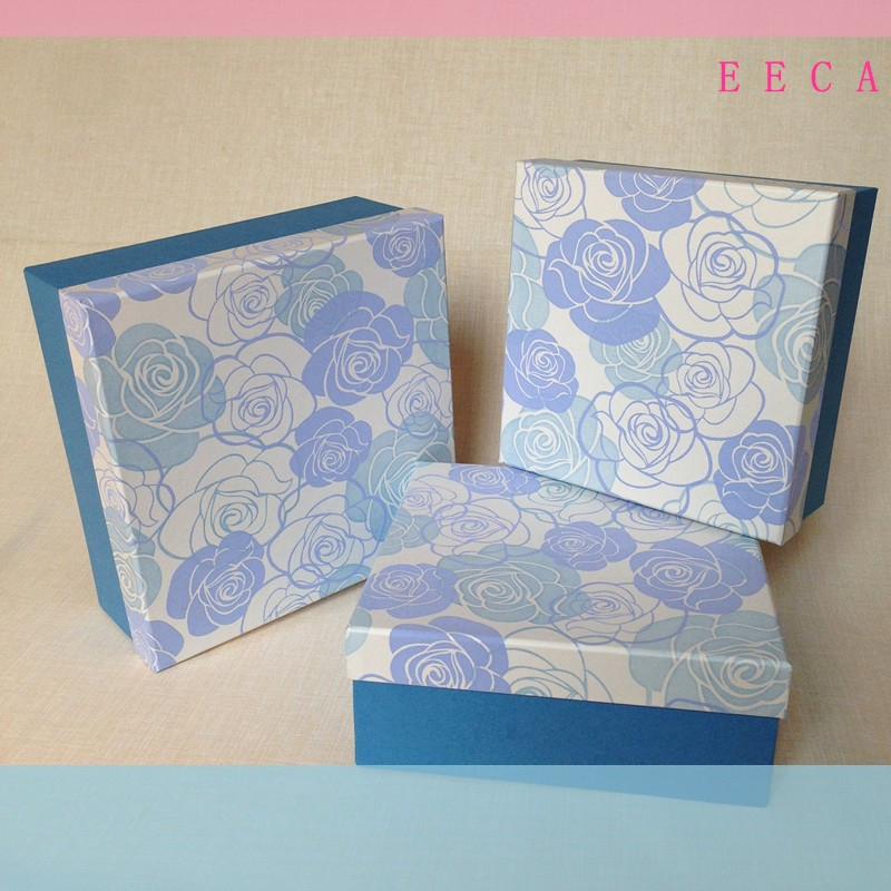 2017 Recycled Paper Gift Packaging Box/Cosmetic Package Box/Square box for flowers packaging made in China