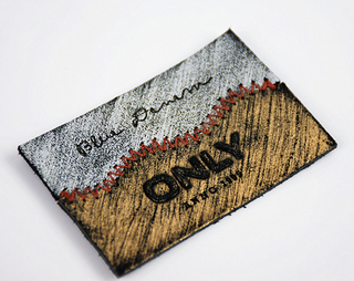Custom metal embossed printing patchwork leather labels for clothing wholesale in EECA