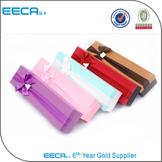 Rectangular gift box Luxury Fancy Jewelry Box Custom Printed Cardboard Box with butterfly ribbon