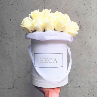 Cylinder flower box top sale White waterproof flower round cardboard hat gift box in EECA packaging