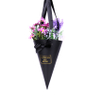 Unique design cardboard black cone flower gift box with ribbon handle/cone flower bouquet box in EECA