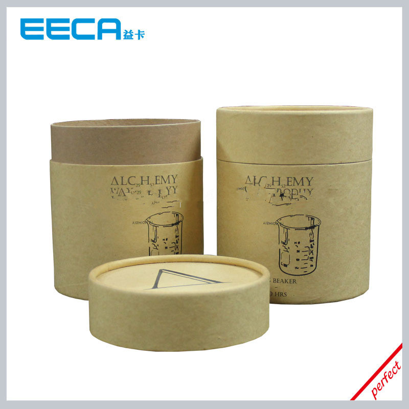 Luxury kraft cylinder gift box/round box beaker box candle packaging box cylindrical box wholesale in China