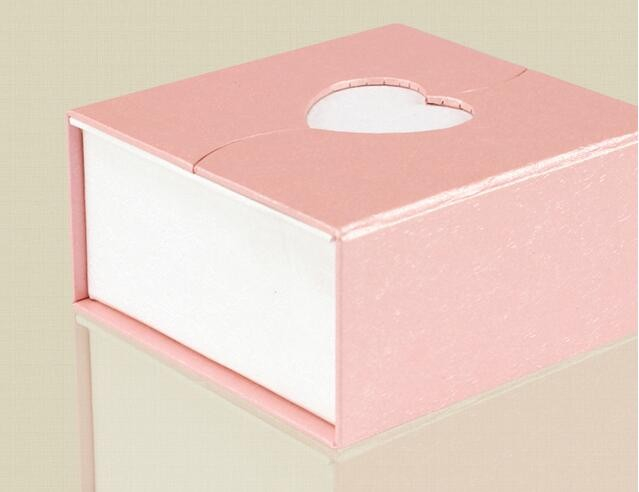 Rectangular gift box unique design pink customized wedding gift packaging box with heart shape