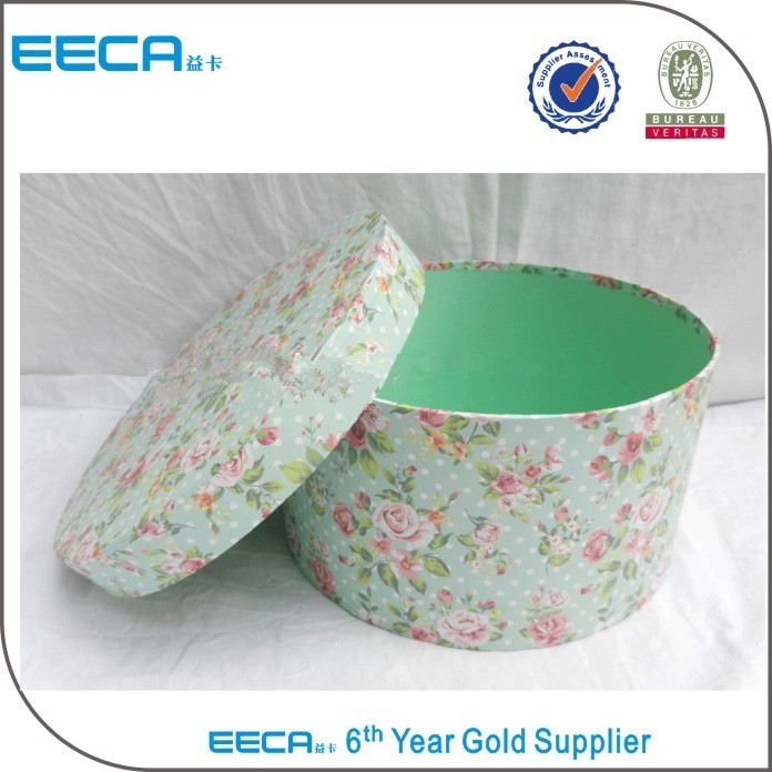 2017 Cylindrical flower box Pretty plain round cardboard packaging gift hat boxes made in China