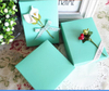 Blue Color Square Gift Box Custom Printed Made Cardboard Jewelry Box with Ribbon/perfume Paper Boxes