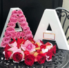 Custom unique letter A-Z shape packaging flower boxes luxury with custom logo,letters rose box