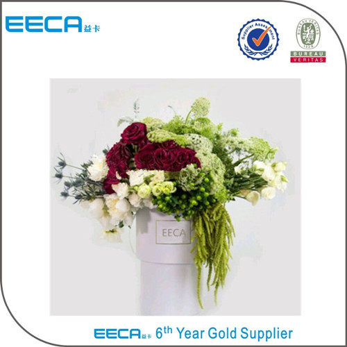 2017 Lovely paper round hat flower box wholesale/hat box packaging/round flower box/Cylinder flower box in EECA China