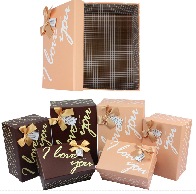 Custom logo printed paper box with bow/Rectangular gift box/dot box/lid and base box in EECA China