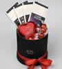 New style luxury chocolate velvet flower box,special paper round rose box